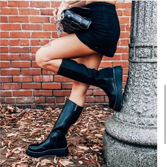 NWT J/SLIDES TYRONE Black Leather Knee High Boot - Picture 6 of 12